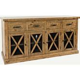 Telluride 70" 4 Drawer Sideboard Buffet Server in Distressed Pine